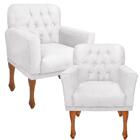 Kit 02 Poltrona Cadeira Decorativa Confortável Branco