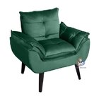 Kit 02 Poltrona/cadeira Decorativa Glamour Veludo Verde Com P