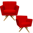 Kit 02 Poltrona Cadeira Giratória Decorativa Para Sala Estar