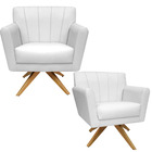 Kit 02 Poltrona Cadeira Giratória Decorativa Para Sala Estar