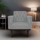 Kit 02 Poltrona Classic Corano - Amarena Móveis - Cinza