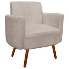 Kit 02 Poltrona Decorativa Agatha Braços Curvo Suede Bege - D