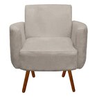 Kit 02 Poltrona Decorativa Agatha Braços Curvo Suede Bege - D