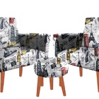 Kit 02 Poltrona Decorativa Nina + Puff Suede Paris Vermelho