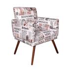 Kit 02 Poltrona Decorativa Nina Com Rodapé Jornal