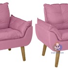 Kit 02 Poltrona Decorativa Opala   Rosê Smf Decor