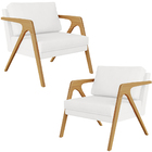 Kit 02 Poltrona Decorativa Para Sala Pietra Estrutura De Made