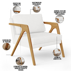 Kit 02 Poltrona Decorativa Para Sala Pietra Estrutura De Made