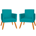 Kit 02 Poltrona Decorativa Pés Palito Nina Estilo Matelassê A