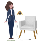 Kit 02 Poltrona Decorativa Pés Palito Nina Estilo Matelassê B