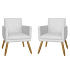 Kit 02 Poltrona Decorativa Pés Palito Nina Estilo Matelassê B