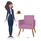 Kit 02 Poltrona Decorativa Pés Palito Nina Estilo Matelassê R