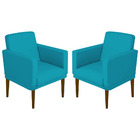 Kit 02 Poltrona Decorativa Resistente Confortável Sala Decora