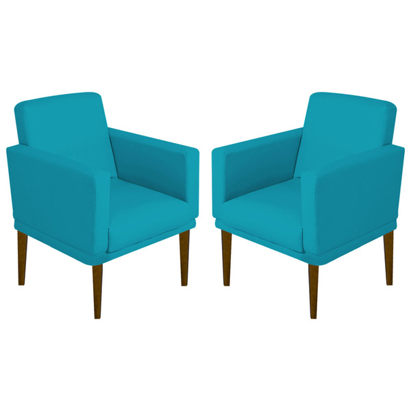 Kit 02 Poltrona Decorativa Resistente Confortável Sala Decora