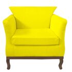Kit 02 Poltrona Decorativa Veneza Suede Amarelo- Dominic Decor