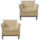 Kit 02 Poltrona Decorativa Veneza Suede Bege Rosado - Dominic