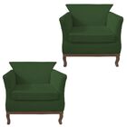 Kit 02 Poltrona Decorativa Veneza Suede Verde - Dominic Decor