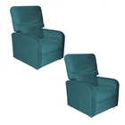 Kit 02 Poltrona Do Papai Reclinável 2 Em 1 Gran Stan Suede Az