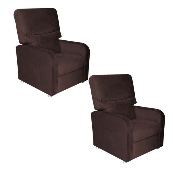 Kit 02 Poltrona Do Papai Reclinável 2 Em 1 Gran Stan Suede Ma