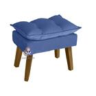 Kit 02 Poltrona E Puff Opala Azul Marinho