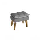 Kit 02 Poltrona E Puff Opala Cinza