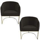 Kit 02 Poltrona Julia Com Base De Ferro Sala De Estar Escritó