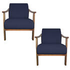 Kit 02 Poltrona Liz Base Madeira Corano - Amarena Móveis - Az