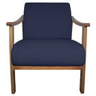 Kit 02 Poltrona Liz Base Madeira Corano Azul Marinho  - Doce