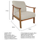 Kit 02 Poltrona Liz Base Madeira Corano Bege - Doce Sonho Móv