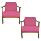 Kit 02 Poltrona Liz Base Madeira Corano - Doce Sonho Móveis -