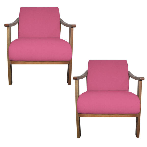 Kit 02 Poltrona Liz Base Madeira Corano - Doce Sonho Móveis -