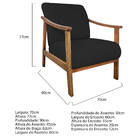 Kit 02 Poltrona Liz Base Madeira Corano Preto - Doce Sonho Mó