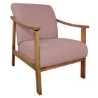 Kit 02 Poltrona Liz Base Madeira Linho - Amarena Móveis - Rosê