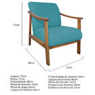 Kit 02 Poltrona Liz Base Madeira Suede - Amarena Móveis - Azu