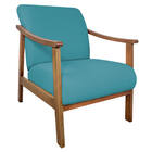 Kit 02 Poltrona Liz Base Madeira Suede - Amarena Móveis - Azu