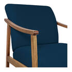 Kit 02 Poltrona Liz Base Madeira Suede Azul Marinho  - Doce S