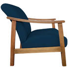 Kit 02 Poltrona Liz Base Madeira Suede Azul Marinho  - Doce S