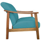 Kit 02 Poltrona Liz Base Madeira Suede Azul Turquesa - Doce S