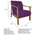 Kit 02 Poltrona Liz Base Madeira Suede - Doce Sonho Móveis -