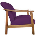 Kit 02 Poltrona Liz Base Madeira Suede - Doce Sonho Móveis -