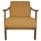 Kit 02 Poltrona Liz Base Madeira Suede Mostarda - Doce Sonho