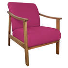 Kit 02 Poltrona Liz Base Madeira Suede Pink - Doce Sonho Móve