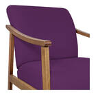 Kit 02 Poltrona Liz Base Madeira Suede Roxo - Doce Sonho Móve