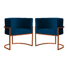 Kit 02 Poltrona Luana Base Bronze Para Sala Veludo Cores - Ds