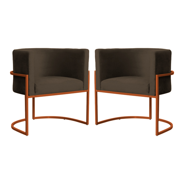 Kit 02 Poltrona Luana Base Bronze Para Sala Veludo Cores - Ds