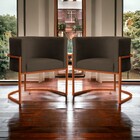 Kit 02 Poltrona Luana Base Bronze Para Sala Veludo Cores - Ds