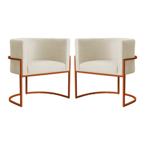 Kit 02 Poltrona Luana Base Bronze Para Sala Veludo Cores - Ds