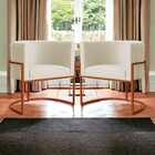 Kit 02 Poltrona Luana Base Bronze Para Sala Veludo Cores - Ds