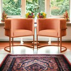 Kit 02 Poltrona Luana Base Bronze Para Sala Veludo Cores - Ds