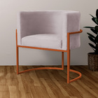 Kit 02 Poltrona Luana Base Bronze Para Sala Veludo Cores - Ds